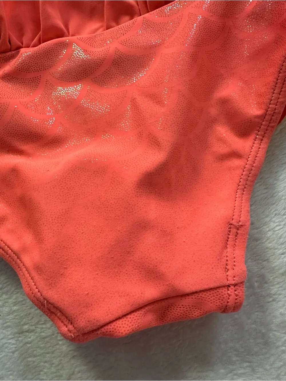 Sol Swim Mermaid Scales Iridescent Ruffle One Piece Swimsuit Toddler Girls 4T